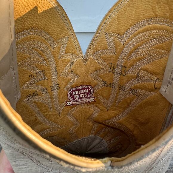 Nocona Boots Cowgirl Beige Cream Marbled Point Toe Western Style 76133 Size 6C - Picture 7 of 7